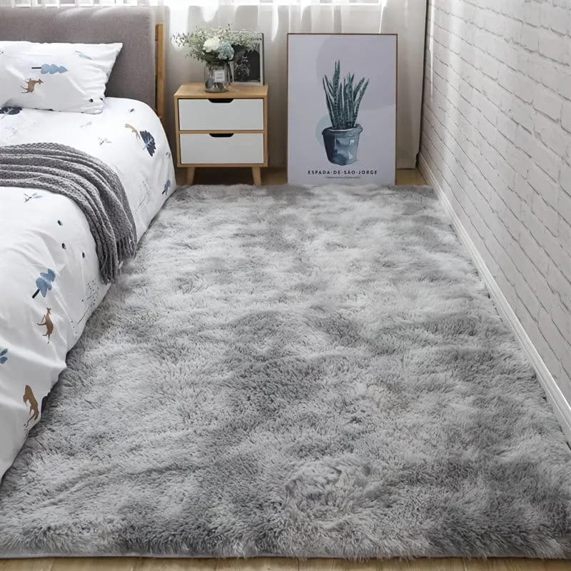 1 Stück, weiche Teppiche für Schlafzimmer, flauschig, rutschfest, flauschig, flauschig, Plüsch, weich, zotteliger Nachttischteppich, Batik-Wohnzimmerteppich für Mädchen, Kinder, Babys, Teenager, Wohnheim, Heimdekoration, Schlafzimmer, Wohnzimmer, Kinderzimmer, 31.5 x 62.99 cm