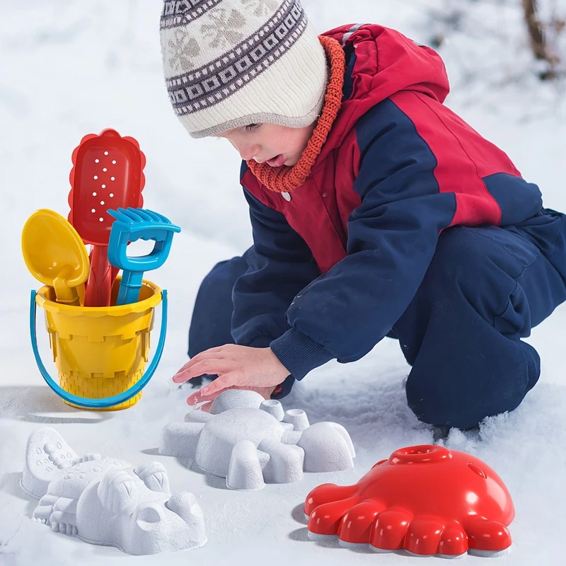 BABYHOME 4-in-1-Sand-Wassertisch, Sandkasten-Tisch mit Strand-Sand-Wasserspielzeug, sensorischer Spieltisch für Kinder, Sommerspielzeug für draußen, Farbe zufällig