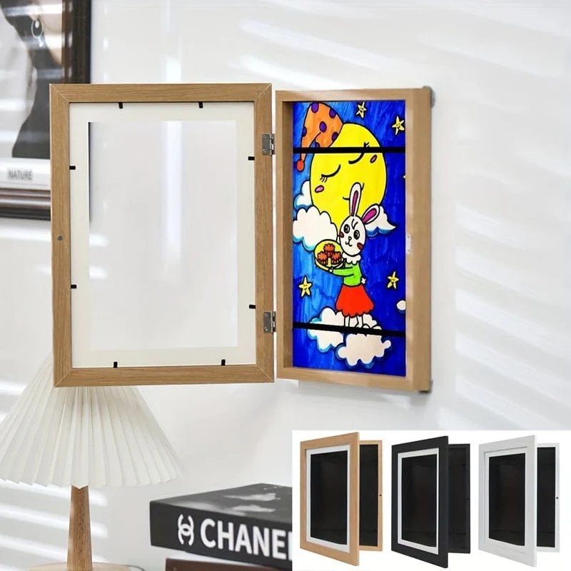 1 Stück Kinder-Kunstwerksrahmen, Kinder-Kunstausstellungs-Fotorahmen, Bilderrahmen mit Frontöffnung für Kinder-Kunstprojekte, Schularbeiten, Zuhause und Büro