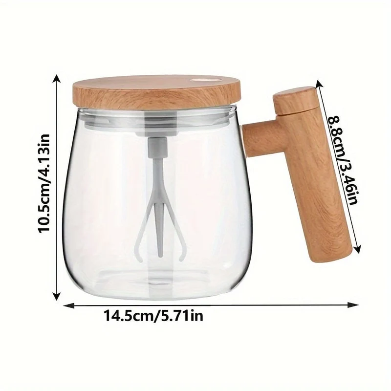 1 Stück, 400 ml, elektrischer, selbstrührender Kaffeebecher, tragbarer Glasbecher, selbstrührender Hochgeschwindigkeits-Kaffeemischbecher für Esszimmer, Fitnessstudios, Parks, Schule