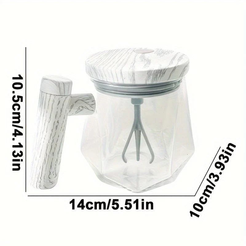 1 Stück, 400 ml, elektrischer, selbstrührender Kaffeebecher, tragbarer Glasbecher, selbstrührender Hochgeschwindigkeits-Kaffeemischbecher für Esszimmer, Fitnessstudios, Parks, Schule