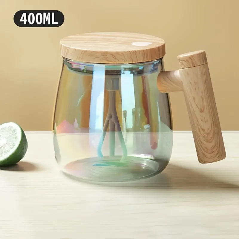 1 Stück, 400 ml, elektrischer, selbstrührender Kaffeebecher, tragbarer Glasbecher, selbstrührender Hochgeschwindigkeits-Kaffeemischbecher für Esszimmer, Fitnessstudios, Parks, Schule