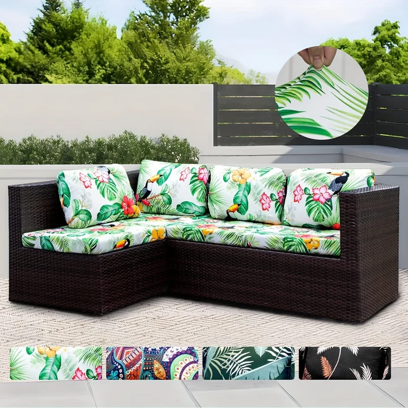 1 Stück Sofabezug mit Tiermotiv, Blätter, Blumenmuster, Boho-Stil, Kokosnuss-Druck, für den Außenbereich, Couchbezug, Möbelschutzbezug, Wohnkultur, Sofaschutz