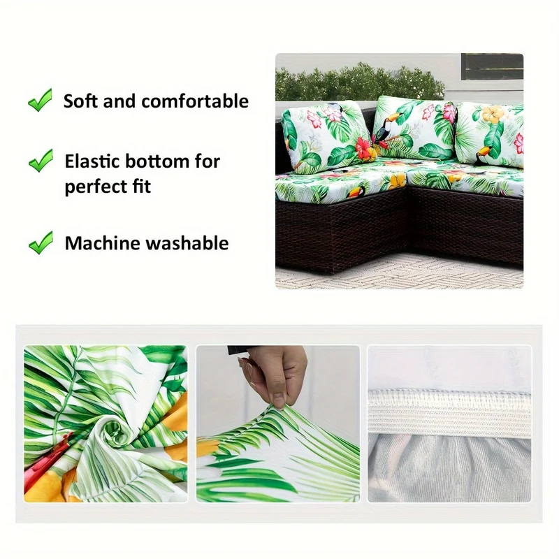 1 Stück Sofabezug mit Tiermotiv, Blätter, Blumenmuster, Boho-Stil, Kokosnuss-Druck, für den Außenbereich, Couchbezug, Möbelschutzbezug, Wohnkultur, Sofaschutz