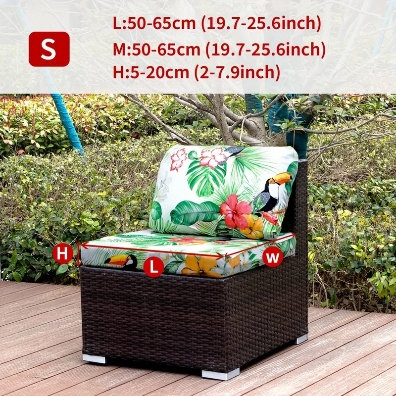 1 Stück Sofabezug mit Tiermotiv, Blätter, Blumenmuster, Boho-Stil, Kokosnuss-Druck, für den Außenbereich, Couchbezug, Möbelschutzbezug, Wohnkultur, Sofaschutz