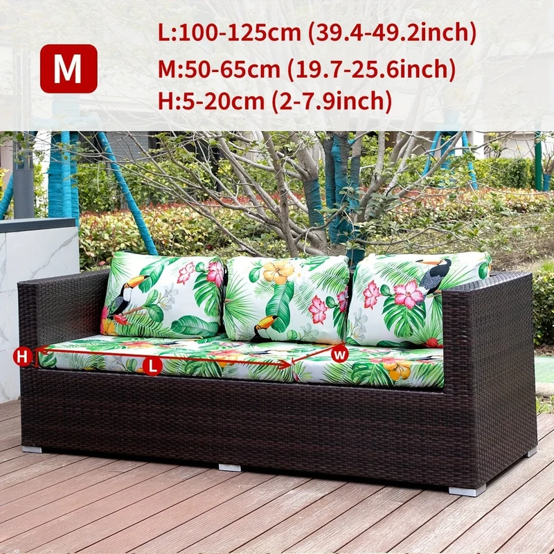 1 Stück Sofabezug mit Tiermotiv, Blätter, Blumenmuster, Boho-Stil, Kokosnuss-Druck, für den Außenbereich, Couchbezug, Möbelschutzbezug, Wohnkultur, Sofaschutz