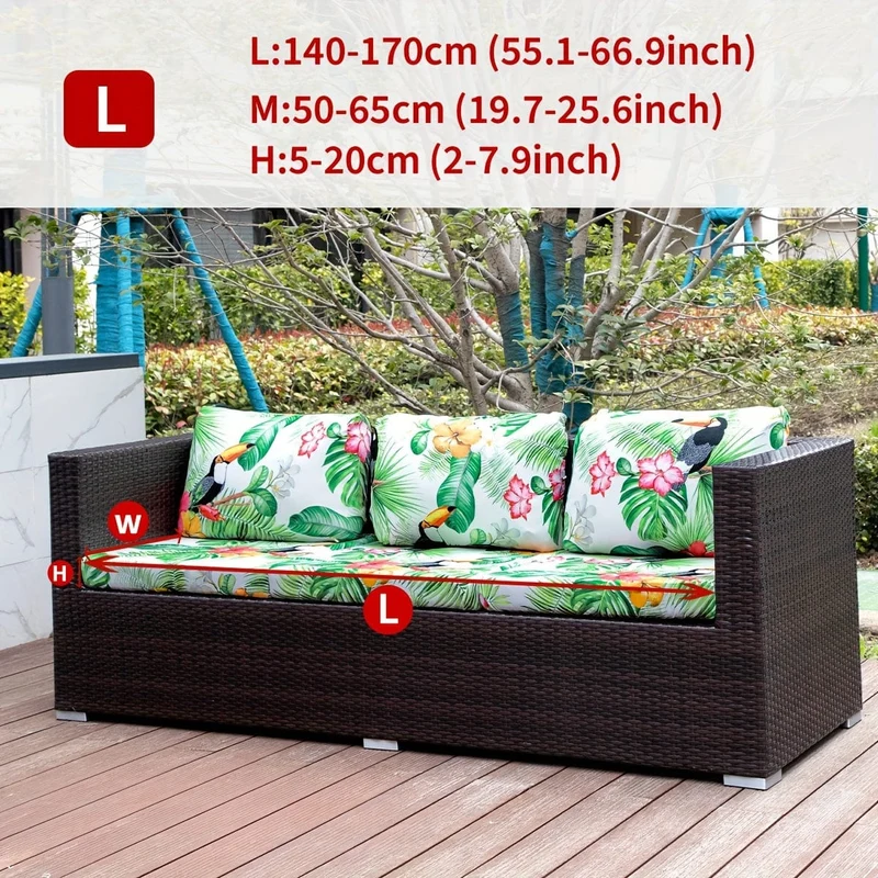 1 Stück Sofabezug mit Tiermotiv, Blätter, Blumenmuster, Boho-Stil, Kokosnuss-Druck, für den Außenbereich, Couchbezug, Möbelschutzbezug, Wohnkultur, Sofaschutz