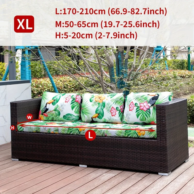1 Stück Sofabezug mit Tiermotiv, Blätter, Blumenmuster, Boho-Stil, Kokosnuss-Druck, für den Außenbereich, Couchbezug, Möbelschutzbezug, Wohnkultur, Sofaschutz