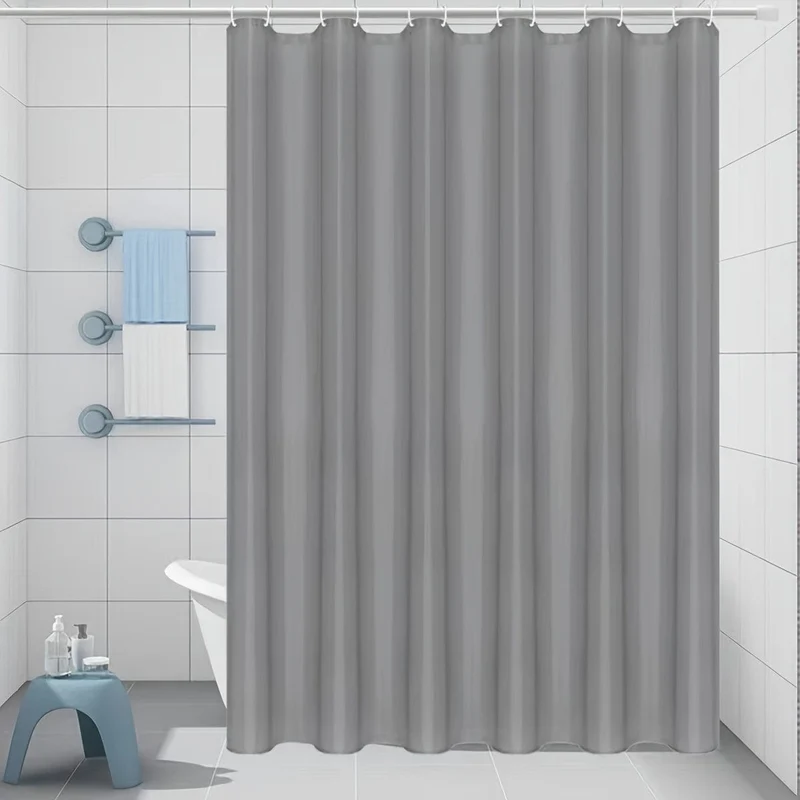 1 Stück, wasserdichter Duschvorhang mit Metallschnalle und Haken für Badezimmer, Balkon und Fensterdekoration