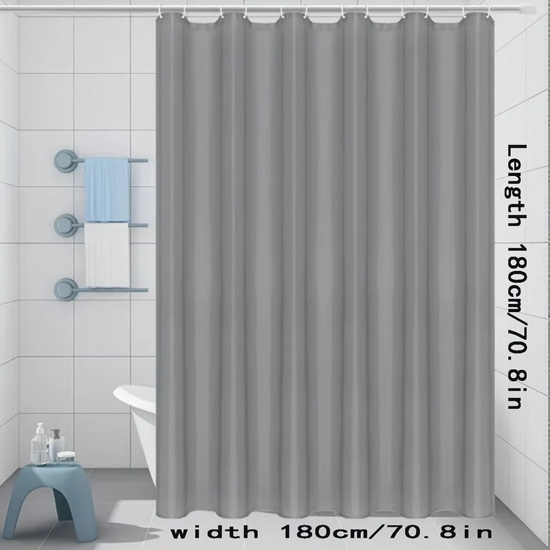 1 Stück, wasserdichter Duschvorhang mit Metallschnalle und Haken für Badezimmer, Balkon und Fensterdekoration