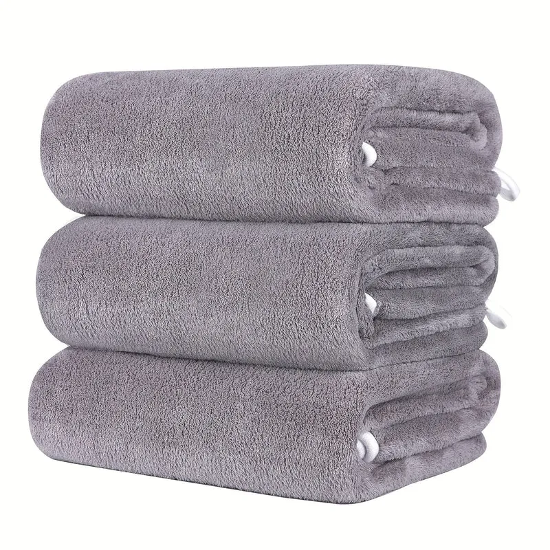 3-teiliges Mikrofaser-Badetuch-Set, leichte, schnell trocknende Badetücher, super saugfähig und atmungsaktiv, hochwertige Badetuch-Sets aus Korallensamt, ultraweiches Handtuch-Set für Badezimmer, Fitness, Reisen, Yoga
