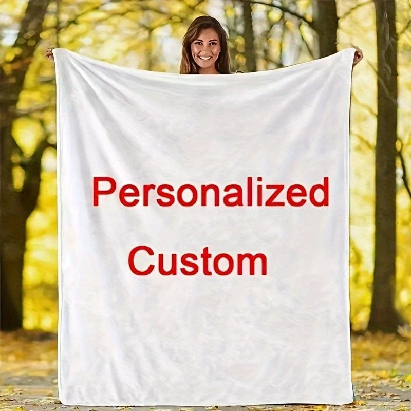 1 Stück individuelle Überwurfdecke, personalisierte Decke mit Fotobildern, Decke für Sofa, Couch, Auto, Büro, 3D-Digital-High-Definition-Druckdecke