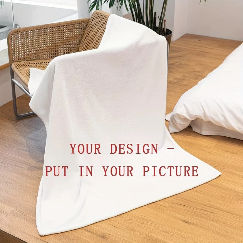 1 Stück individuelle Überwurfdecke, personalisierte Decke mit Fotobildern, Decke für Sofa, Couch, Auto, Büro, 3D-Digital-High-Definition-Druckdecke