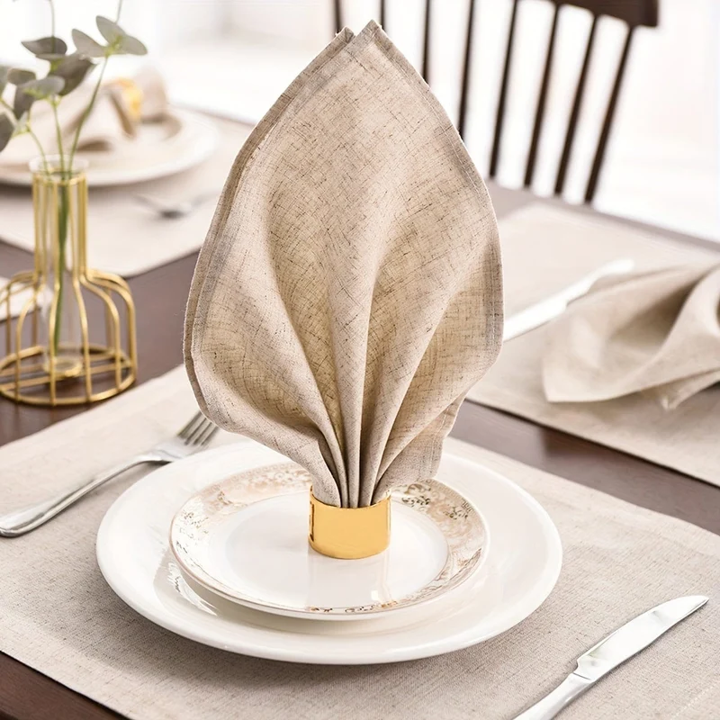 6 Stück weiche Leinenstoffservietten für Hochzeiten, Geburtstage und Partys – 16 x 16 Zoll/40 x 40 cm – langlebiger und saugfähiger Stoff für die Esstischdekoration
