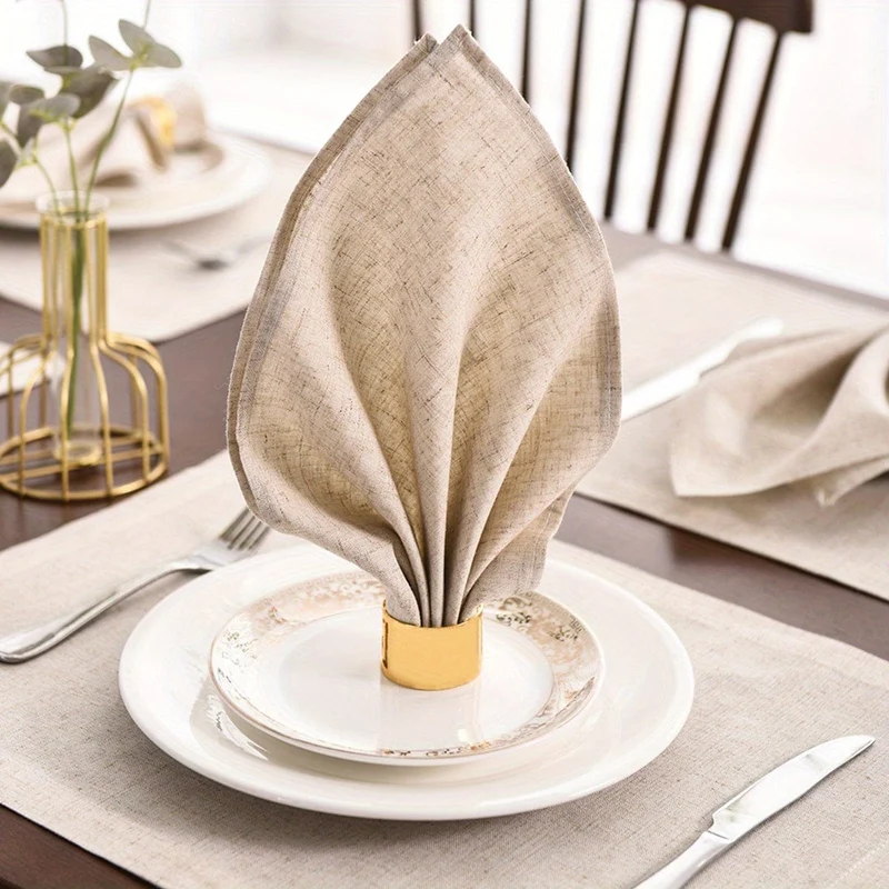 6 Stück weiche Leinenstoffservietten für Hochzeiten, Geburtstage und Partys – 16 x 16 Zoll/40 x 40 cm – langlebiger und saugfähiger Stoff für die Esstischdekoration