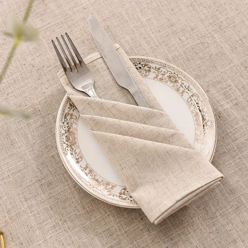 6 Stück weiche Leinenstoffservietten für Hochzeiten, Geburtstage und Partys – 16 x 16 Zoll/40 x 40 cm – langlebiger und saugfähiger Stoff für die Esstischdekoration