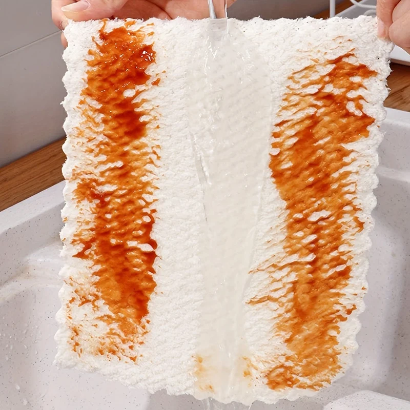 5/10 Stück, einfarbiges Geschirrtuch, verdicktes Küchengeschirrtuch für den Haushalt, super saugfähiges Geschirrtuch, Reinigungsspezial, Bambusfaser, saugfähig, fällt nicht ab, klebt nicht an Öl, Reinigungsmittel