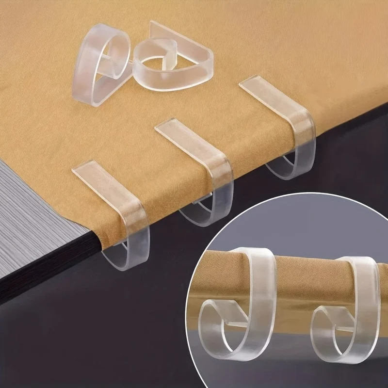 10 Stück, Tischdecken-Clips, durchsichtige Kunststoff-Tischdecken-Clips, Picknick-Tisch-Clips, geeignet für Zuhause, Küche, Restaurant, Picknicktisch, Hochzeit, Brautparty, Partyzubehör, Urlaubszubehör