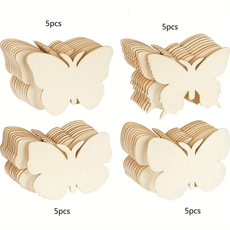 20 Stück, selbstgemachte Schmetterlings-Hängeornamente aus Holz, Baumschmuck, Gartendekoration, Gartenbedarf, Partydekoration, Urlaubsbedarf, Gartendekoration