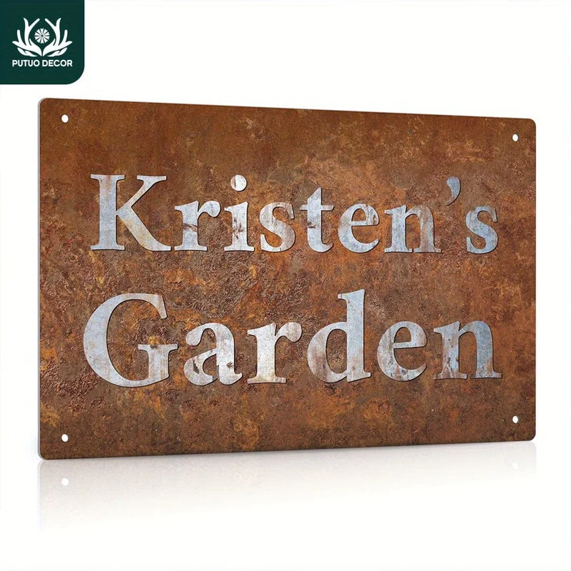 1 Stück, personalisiertes Gartenschild, individueller Name, Retro-Vintage-Außendekoration, Geschenkideen, 30.48 x 20.32 cm Aluminium für Terrasse, Veranda