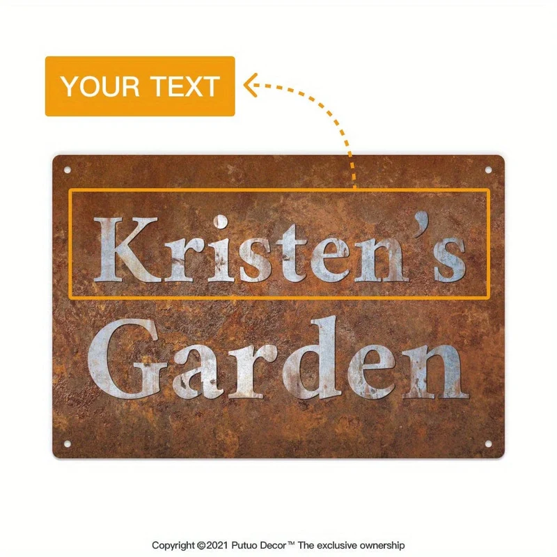 1 Stück, personalisiertes Gartenschild, individueller Name, Retro-Vintage-Außendekoration, Geschenkideen, 30.48 x 20.32 cm Aluminium für Terrasse, Veranda