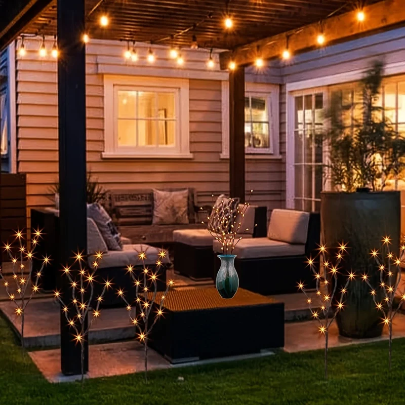 1 Stück, 20 LED-Zweiglichter – Innendekorationsbeleuchtung für Hochzeiten, Geburtstage und Weihnachten – Lichterketten mit Zweigdesign