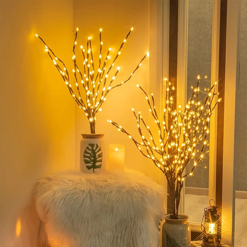 1 Stück, 20 LED-Zweiglichter – Innendekorationsbeleuchtung für Hochzeiten, Geburtstage und Weihnachten – Lichterketten mit Zweigdesign
