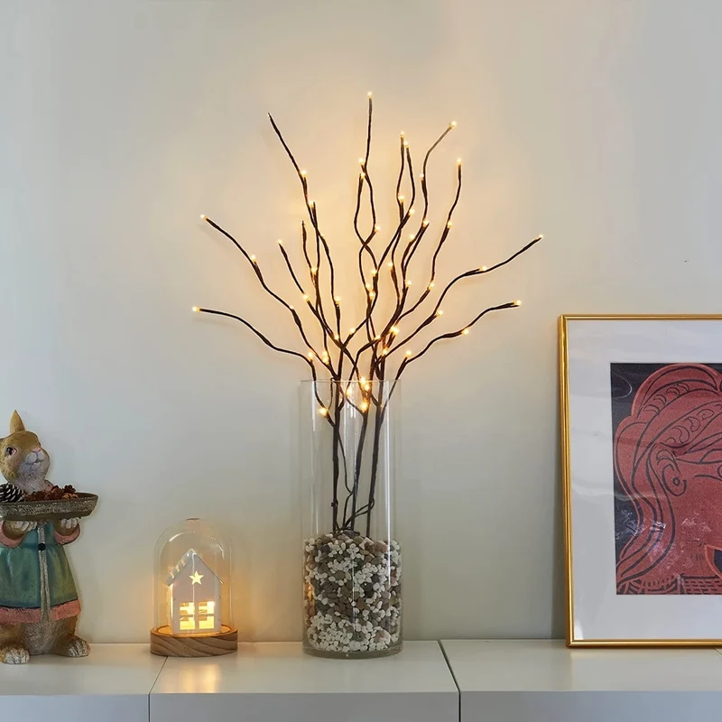 1 Stück, 20 LED-Zweiglichter – Innendekorationsbeleuchtung für Hochzeiten, Geburtstage und Weihnachten – Lichterketten mit Zweigdesign