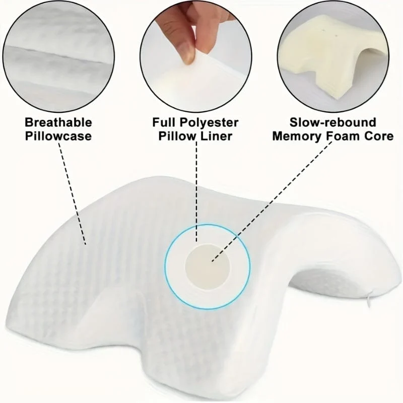 1-teiliges Armkissen, Kuschelkissen, Nackenkissen, Anti-Handdruck-Kissen in gewölbter Form, Memory-Schaum-Kissen mit langsamem Rückpralldruck, Büro-Ruhekissen, Nacken- und Rückenstützkissen
