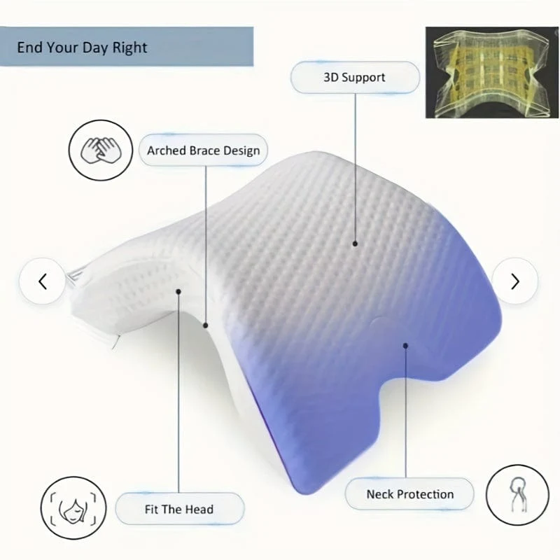 1-teiliges Armkissen, Kuschelkissen, Nackenkissen, Anti-Handdruck-Kissen in gewölbter Form, Memory-Schaum-Kissen mit langsamem Rückpralldruck, Büro-Ruhekissen, Nacken- und Rückenstützkissen