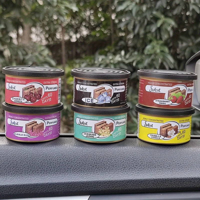 1 Stück Auto-Lufterfrischerglas, Aroma-Diffusor mit Jasmin-/Erdbeer-/Kaugummi-/Vanille-Kirsch-Aroma, Auto-Innenzubehör