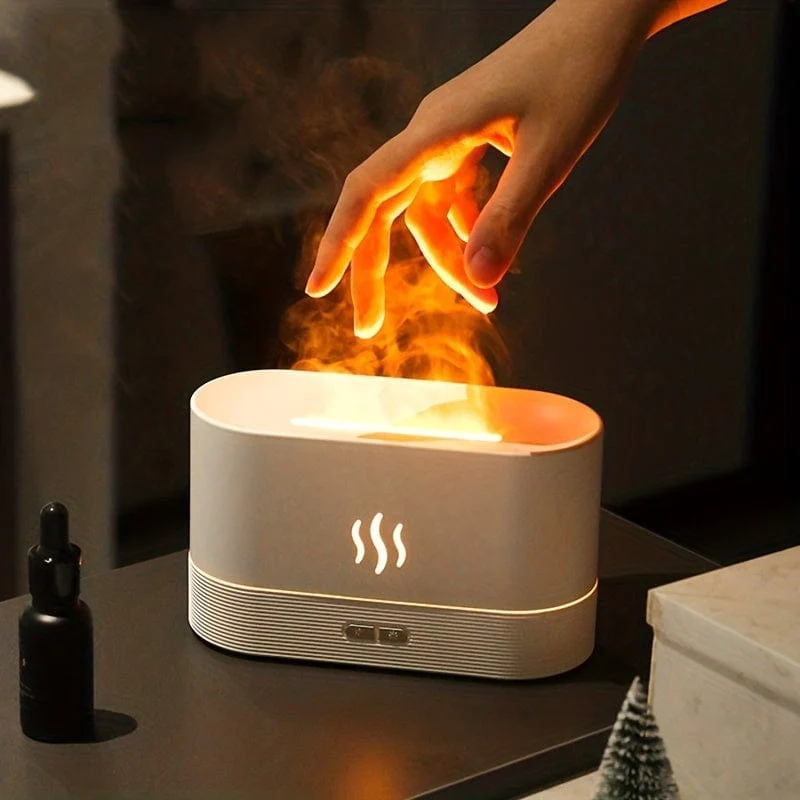 1pc Bunte LED Flamme Aroma Diffusor Schlafzimmer Tisch Atmosphäre Dekorative Lampe Kreative Luftbefeuchter Licht Für Wohnzimmer Büro USB5V Netzteil