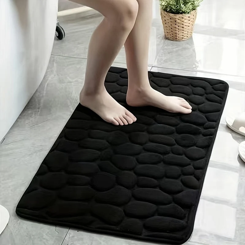 1 STÜCK Kieselgeprägte Memory-Schaum-Badematte, Wohnzimmerdekoration, schnell trocknender Teppich, rutschfeste Bodenmatte, bequem und waschbar, Badezimmerzubehör, Badezimmerzubehör