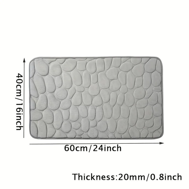 1 STÜCK Kieselgeprägte Memory-Schaum-Badematte, Wohnzimmerdekoration, schnell trocknender Teppich, rutschfeste Bodenmatte, bequem und waschbar, Badezimmerzubehör, Badezimmerzubehör