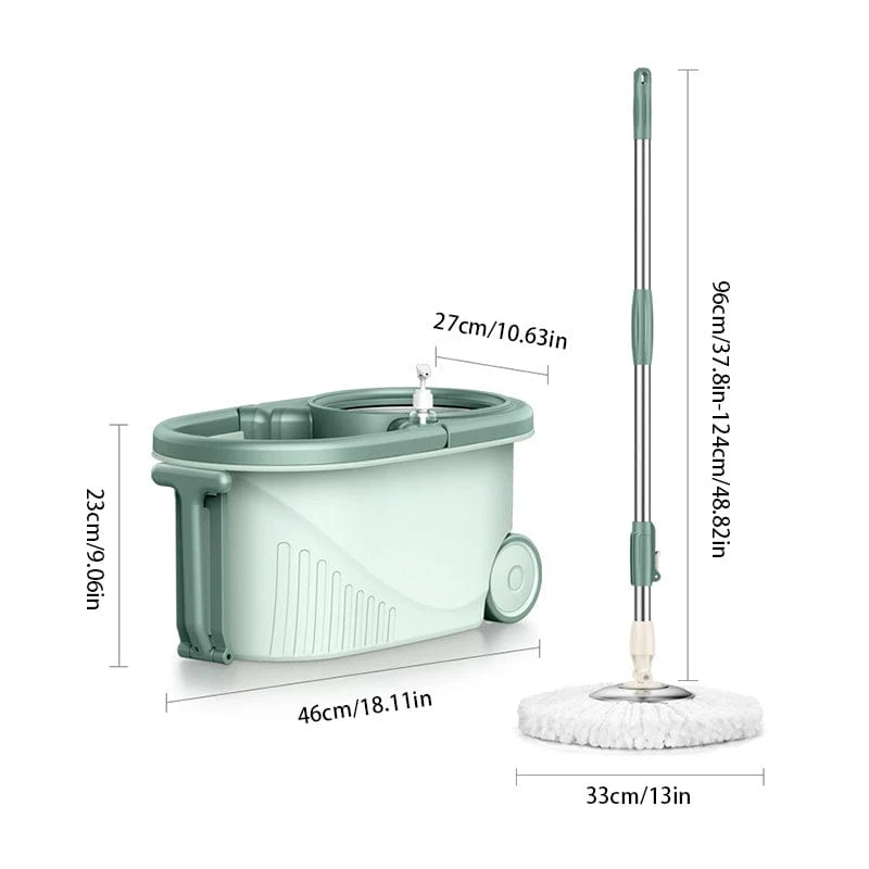 1 Set, Haushalts-Schleudermopp und Eimer-Set mit 2/4 Mopptuch, rotierender Bodenwischer für den Haushalt, freihändiger Waschmopp, Staubentfernungsmopp, Trocken- und Nassgebrauch, perfekt für Zuhause, Küche, Badezimmerboden, Reinigungsmittel, Reinigungswerkzeug