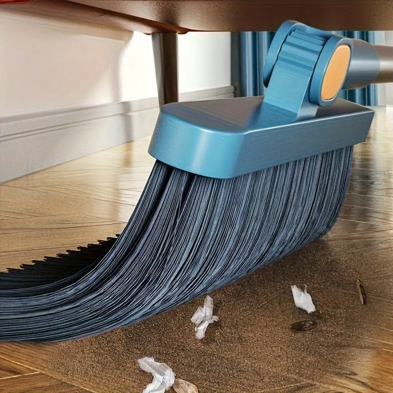 Robustes Haushaltsbesen- und Kehrschaufel-Set mit langem Griff, kreatives Kammzahn-Design, faltbare, aufrechte Aufbewahrung für Zuhause, Büro, Schule, Wohnheim