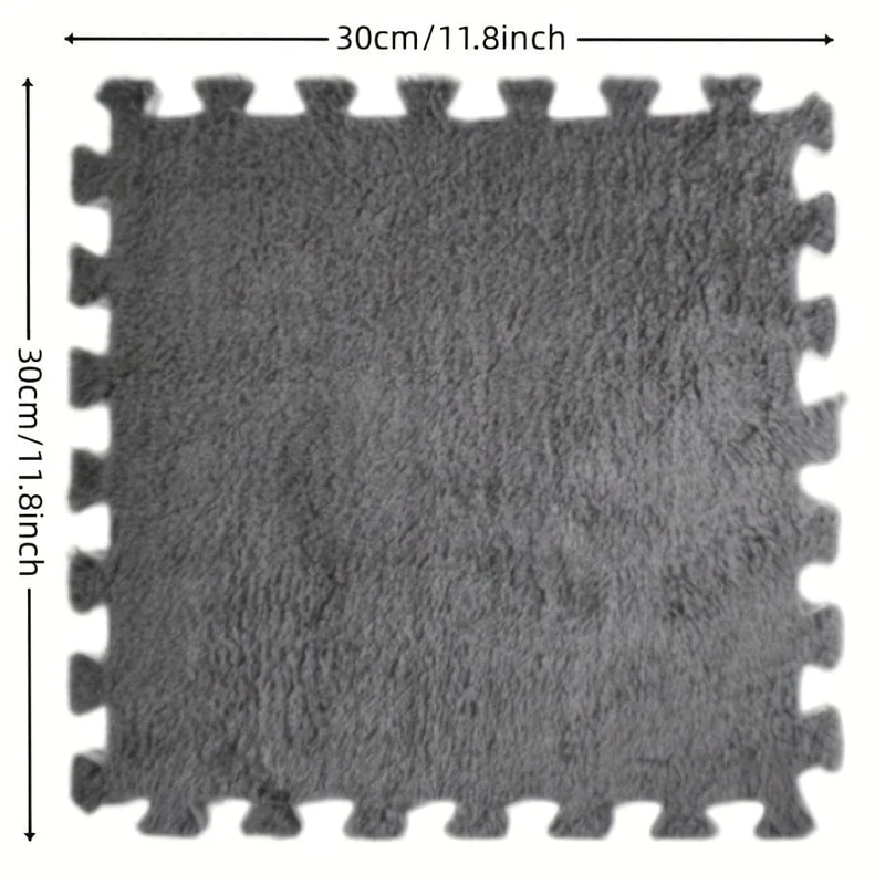 12 Stück, kreativer Puzzle-Spleißteppich, komplette Stadtblock-Bodenmatte, einfarbige quadratische Nachttischdecke, Schlafzimmermatte, Fußdecke, 29.97 x 29.97 cm, Heimdekoration, Raumdekoration, Einweihungsgeschenk