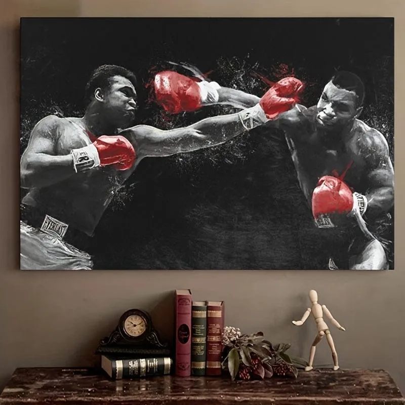 1 Stück ungerahmtes Leinwandposter, Sportkunst, Boxgemälde, ideales Geschenk für Schlafzimmer, Wohnzimmer, Flur, Wandkunst, Wanddekoration, Winterdekoration, Raumdekoration