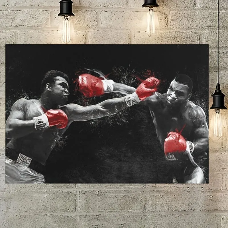 1 Stück ungerahmtes Leinwandposter, Sportkunst, Boxgemälde, ideales Geschenk für Schlafzimmer, Wohnzimmer, Flur, Wandkunst, Wanddekoration, Winterdekoration, Raumdekoration
