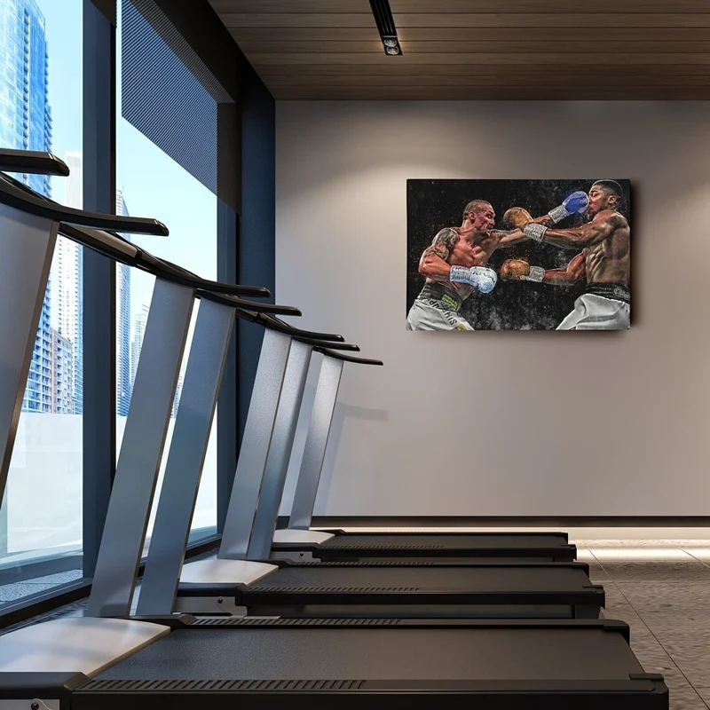 1 Stück ungerahmtes Leinwandposter, Sportkunst, Boxgemälde, ideales Geschenk für Schlafzimmer, Wohnzimmer, Flur, Wandkunst, Wanddekoration, Winterdekoration, Raumdekoration