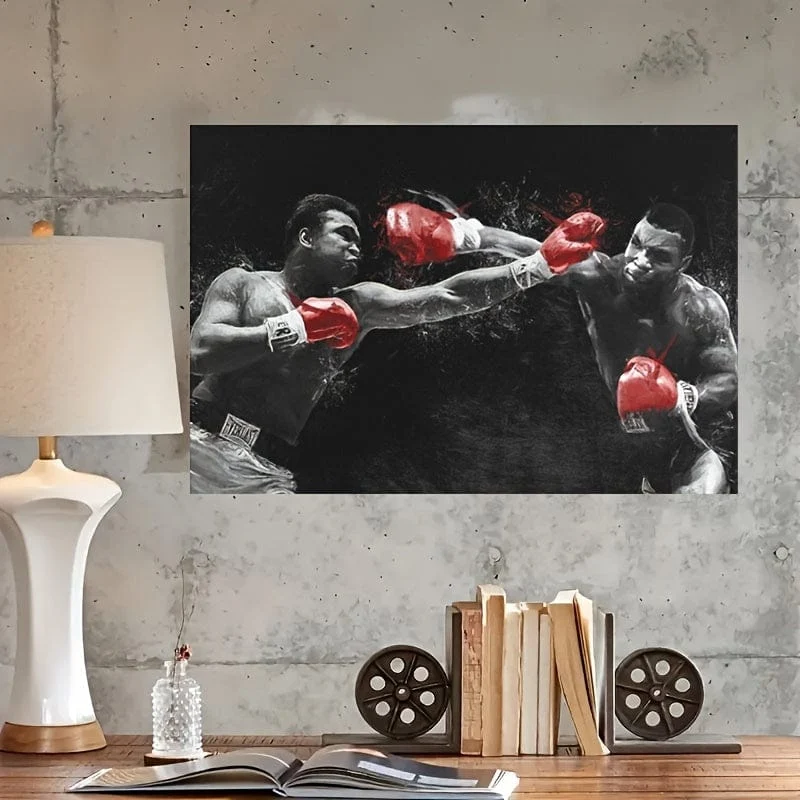 1 Stück ungerahmtes Leinwandposter, Sportkunst, Boxgemälde, ideales Geschenk für Schlafzimmer, Wohnzimmer, Flur, Wandkunst, Wanddekoration, Winterdekoration, Raumdekoration