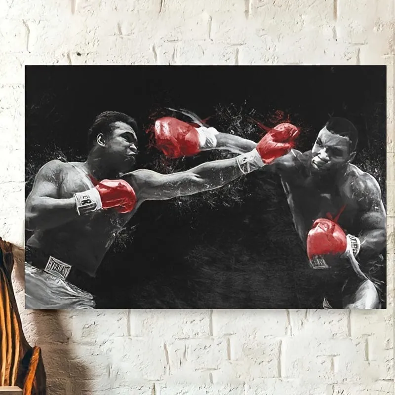1 Stück ungerahmtes Leinwandposter, Sportkunst, Boxgemälde, ideales Geschenk für Schlafzimmer, Wohnzimmer, Flur, Wandkunst, Wanddekoration, Winterdekoration, Raumdekoration