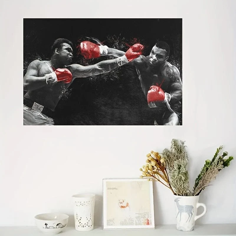 1 Stück ungerahmtes Leinwandposter, Sportkunst, Boxgemälde, ideales Geschenk für Schlafzimmer, Wohnzimmer, Flur, Wandkunst, Wanddekoration, Winterdekoration, Raumdekoration