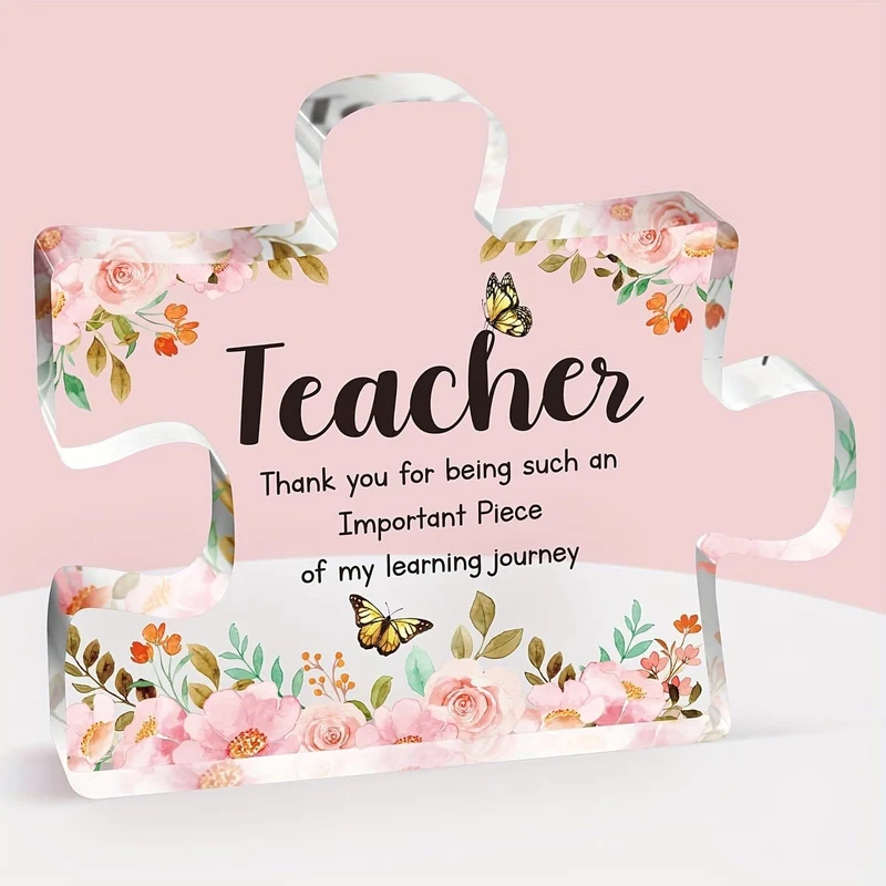 1 Stück Acrylplakette, Geschenke für Lehrer – Acrylplakette in Puzzleform, Dankeschön-Geschenke für Lehrerinnen, personalisierte Geschenke für Lehrer, Geschenk für Lehrer zum Jahresende, Dankeschön-Geschenke für Lehrer, Dankeschön-Geschenke für Lehrer