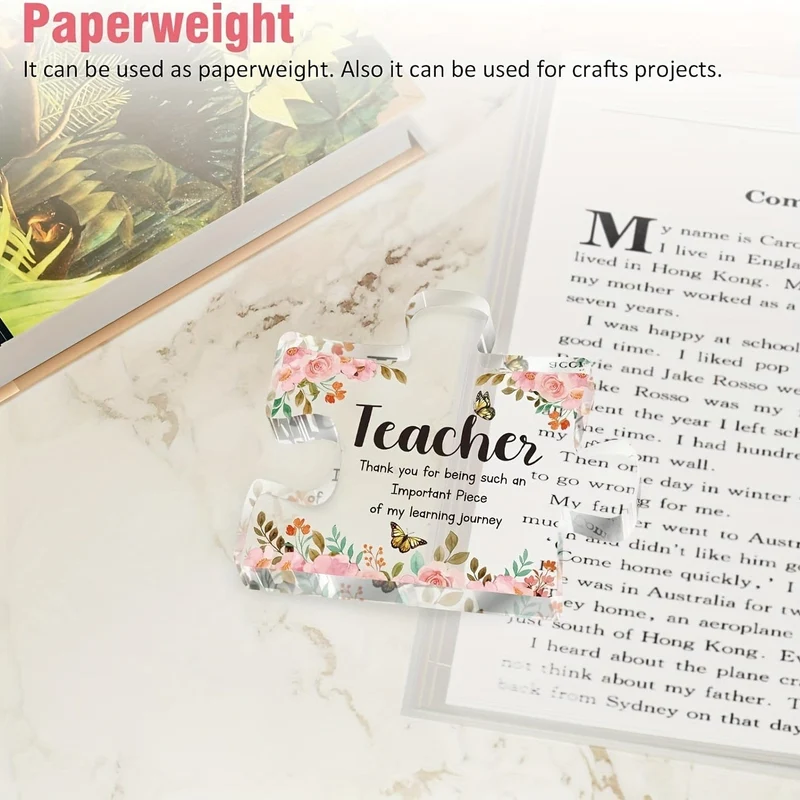 1 Stück Acrylplakette, Geschenke für Lehrer – Acrylplakette in Puzzleform, Dankeschön-Geschenke für Lehrerinnen, personalisierte Geschenke für Lehrer, Geschenk für Lehrer zum Jahresende, Dankeschön-Geschenke für Lehrer, Dankeschön-Geschenke für Lehrer