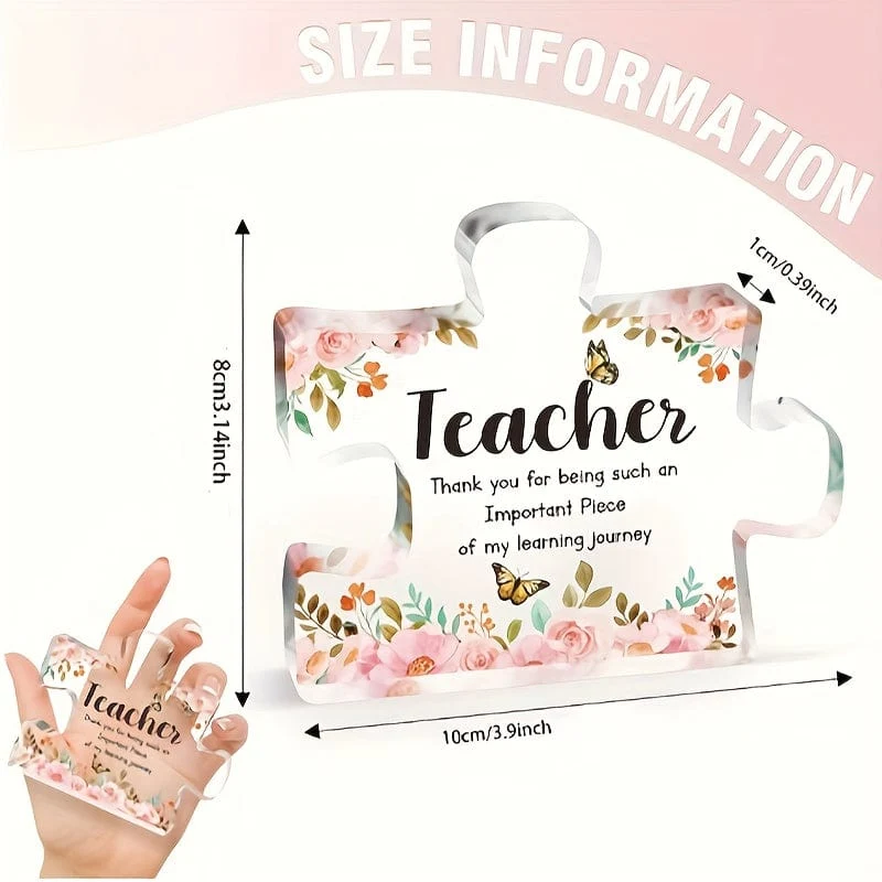 1 Stück Acrylplakette, Geschenke für Lehrer – Acrylplakette in Puzzleform, Dankeschön-Geschenke für Lehrerinnen, personalisierte Geschenke für Lehrer, Geschenk für Lehrer zum Jahresende, Dankeschön-Geschenke für Lehrer, Dankeschön-Geschenke für Lehrer