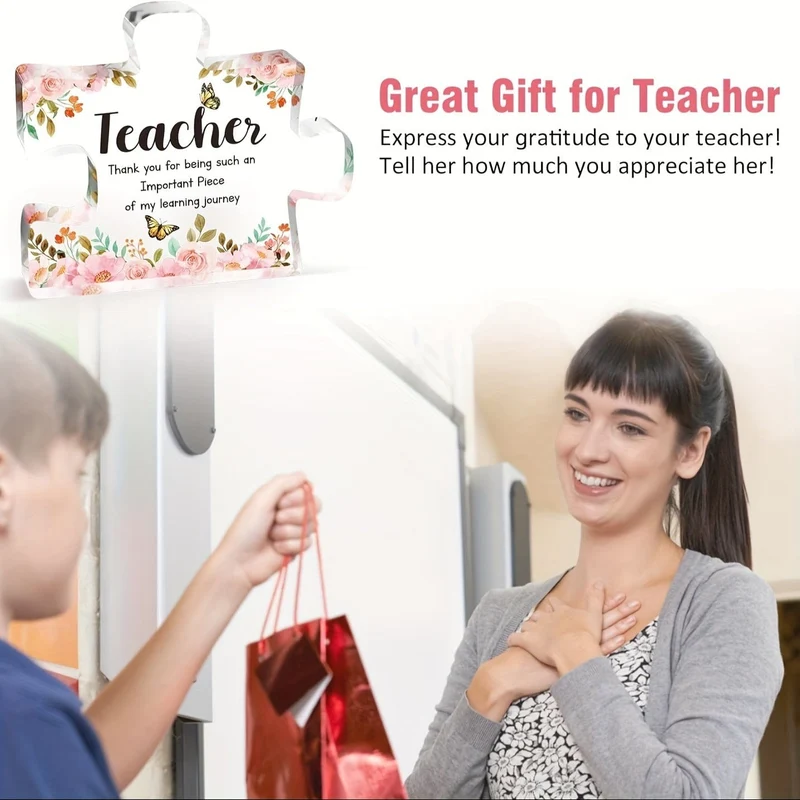 1 Stück Acrylplakette, Geschenke für Lehrer – Acrylplakette in Puzzleform, Dankeschön-Geschenke für Lehrerinnen, personalisierte Geschenke für Lehrer, Geschenk für Lehrer zum Jahresende, Dankeschön-Geschenke für Lehrer, Dankeschön-Geschenke für Lehrer