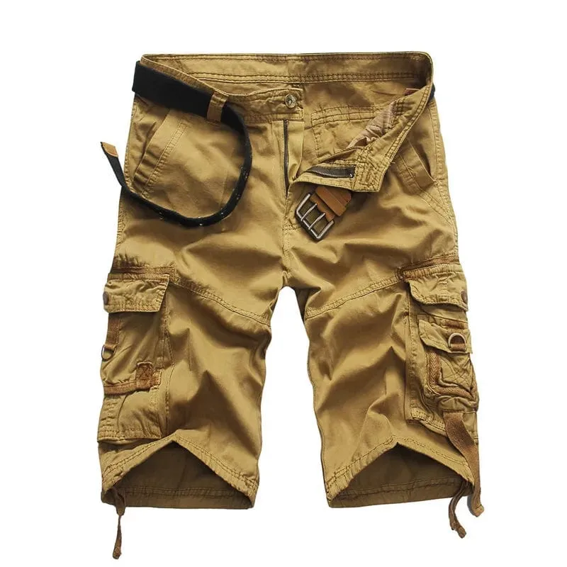 Sommer Cargo-Shorts Männer Kühle Tarnung Baumwolle Casual Herren Kurze Hosen Marke Kleidung Komfortable Camo Männer Cargo-Shorts Kein Gürtel