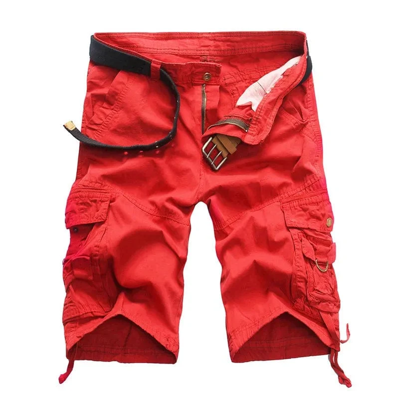 Sommer Cargo-Shorts Männer Kühle Tarnung Baumwolle Casual Herren Kurze Hosen Marke Kleidung Komfortable Camo Männer Cargo-Shorts Kein Gürtel