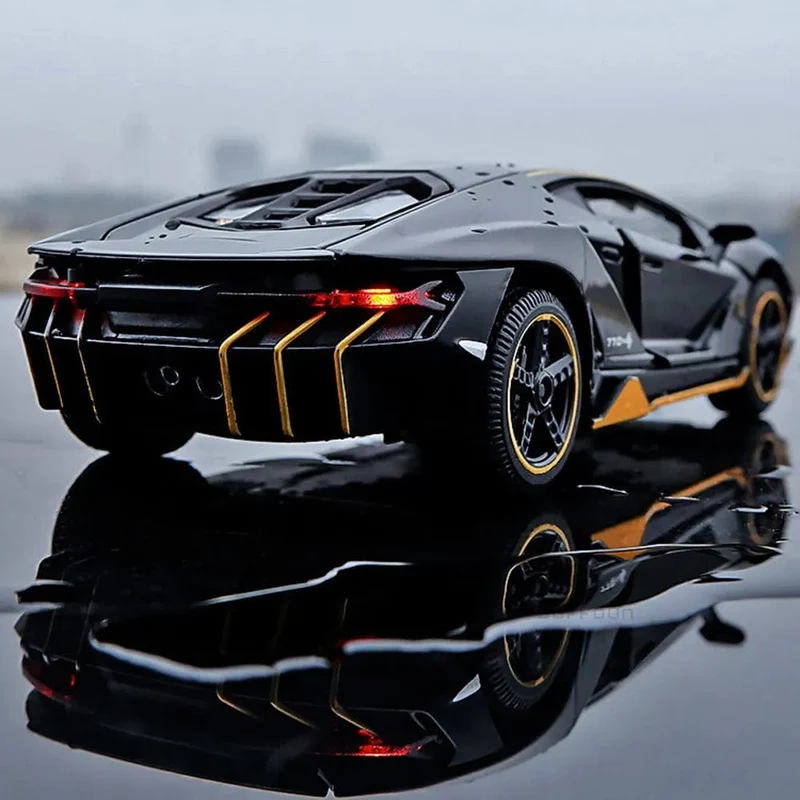 1/32 Autos Spielzeug Auto Maßstab Lambor LP770 Druckguss-Modellautos Legierung Autos Spielzeug Geschenk für Jungen Pull Back Licht Musik Kinderauto